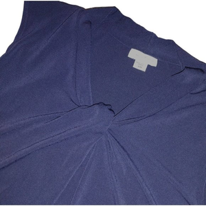 Jaclyn Smith Collection Sleeveless Knot Front Jersey Knit  Navy‎ Blue Top ( XL )